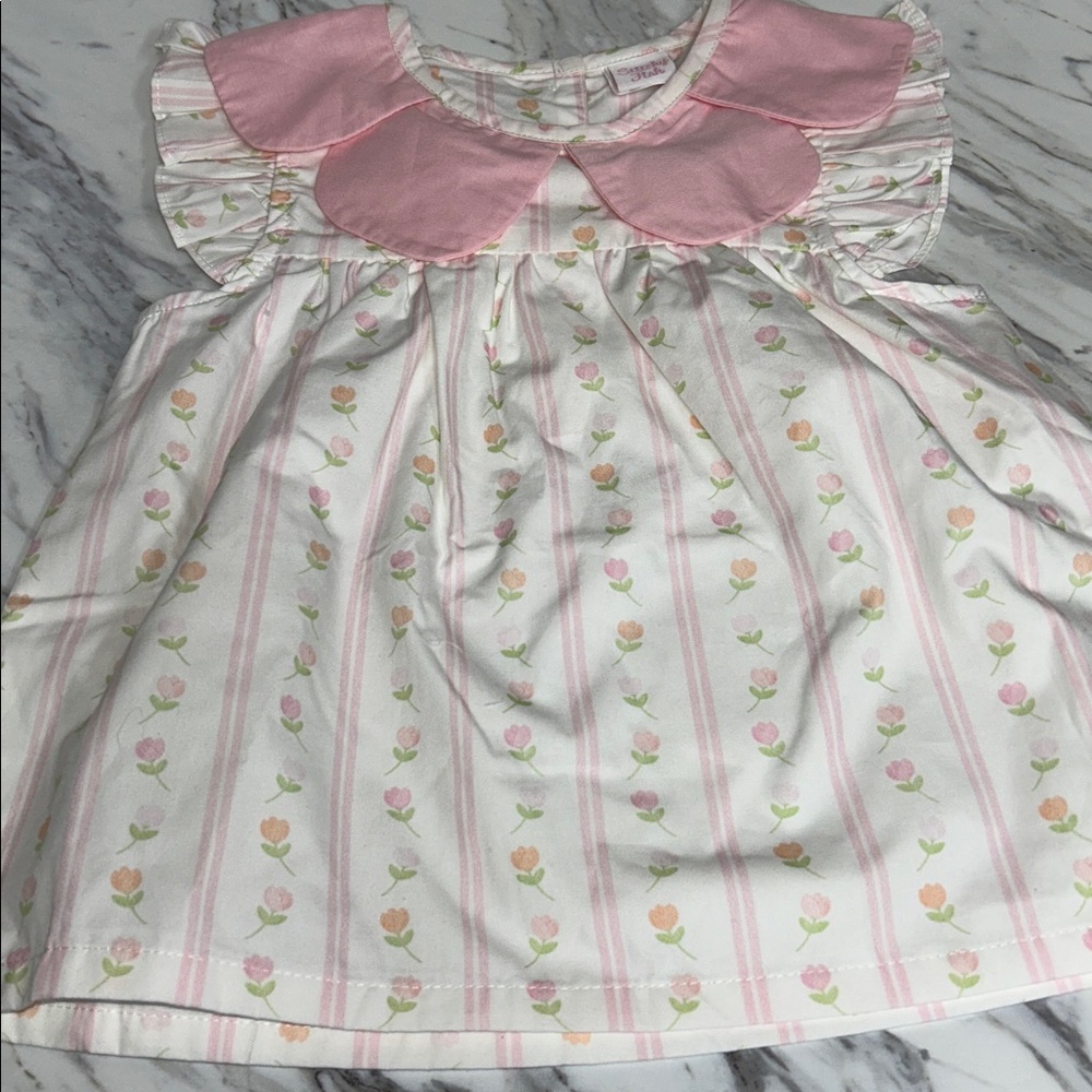 Stitch my Fish Pink and White Striped Shirt 3T